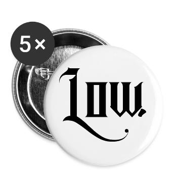 Männer Frauen Tshirt Tuning Car Auto Tief Low 2.0 - Buttons groß 56 mm (5er Pack) - Weiß - Vorne