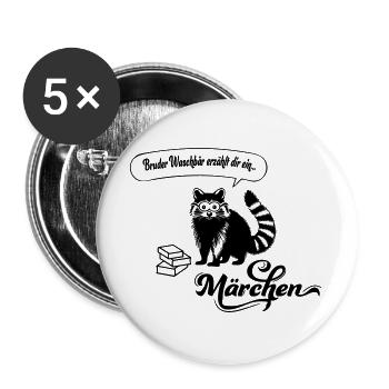 Frère Raton laveur - Lot de 5 grands badges (56 mm) - blanc - Devant