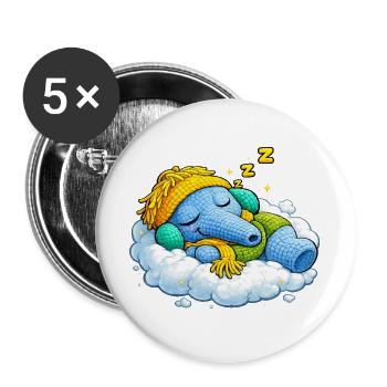Leo Longnose Sleeping - Lot de 5 grands badges (56 mm) - blanc - Devant