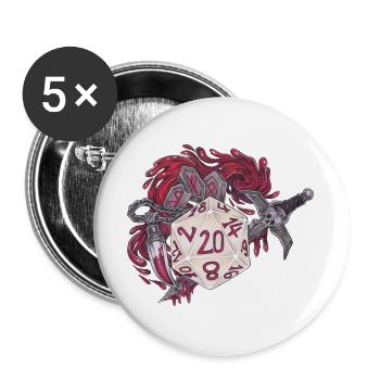 Jeu de rôle sur table D20 Bloodhunter - Lot de 5 grands badges (56 mm) - blanc - Devant