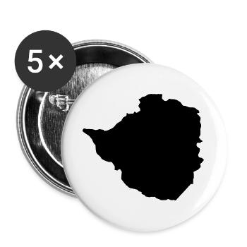Karte von Simbabwe - Buttons groß 56 mm (5er Pack) - Weiß - Vorne