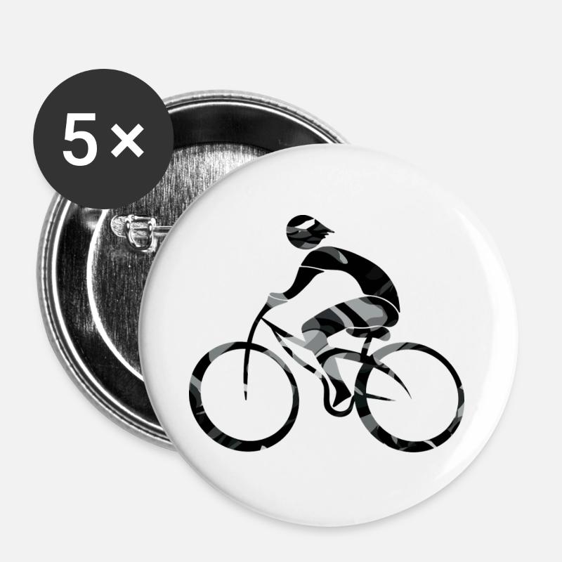 Cyclist - Buttons large 2.2''/56 mm (5-pack) - white
