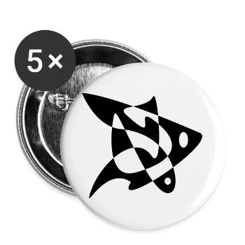 Puzzle Fish - Buttons large 2.2''/56 mm (5-pack) - white - Front