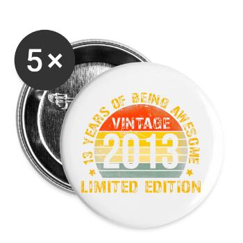 Funny 2013 13th 13 Year Old Birthday - Buttons large 2.2''/56 mm (5-pack) - white - Front