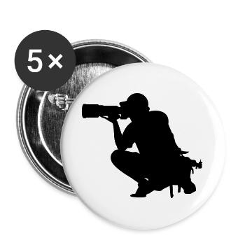 Photographe photographe - Lot de 5 grands badges (56 mm) - blanc - Devant