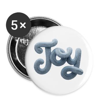 Joy Modern Patchwork Look - Lot de 5 grands badges (56 mm) - blanc - Devant