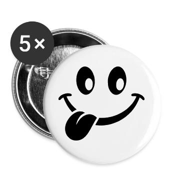 Smilie - Buttons large 2.2''/56 mm (5-pack) - white - Front
