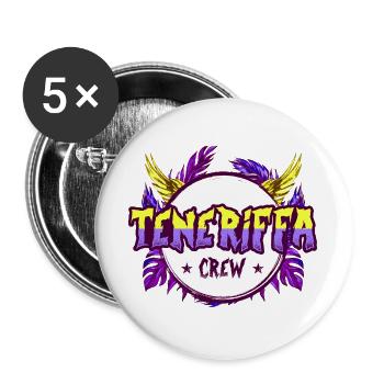 Teneriffa Crew Bunt - Buttons groß 56 mm (5er Pack) - Weiß - Vorne