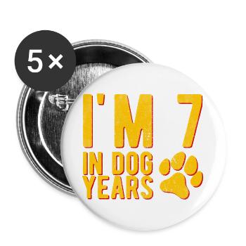 Ich bin 6 Jahre alt, ungefähr 48 Jahre, lustiger Geburtstag - Buttons groß 56 mm (5er Pack) - Weiß - Vorne