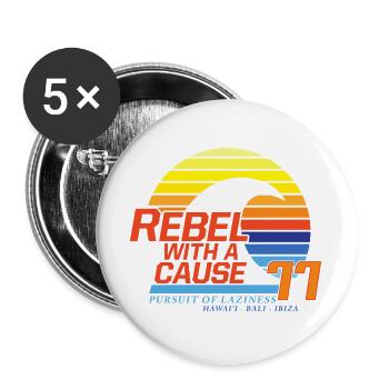 Rebel with a cause - Buttons large 2.2''/56 mm (5-pack) - white - Front