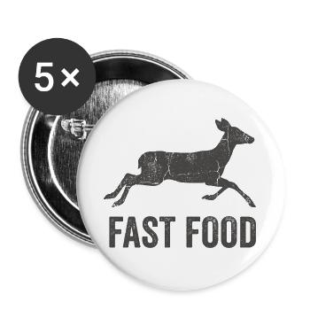 Chemise humoristique de chasse pour chasseurs - Lot de 5 grands badges (56 mm) - blanc - Devant
