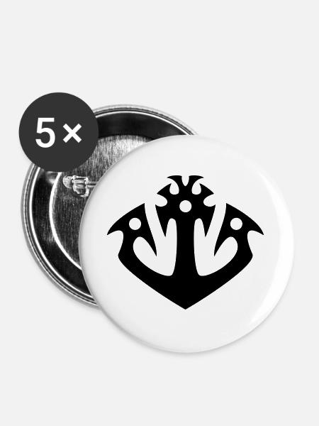 Anker Tribal Vikinger Nordmann - Buttons groß 56 mm (5er Pack) - Weiß