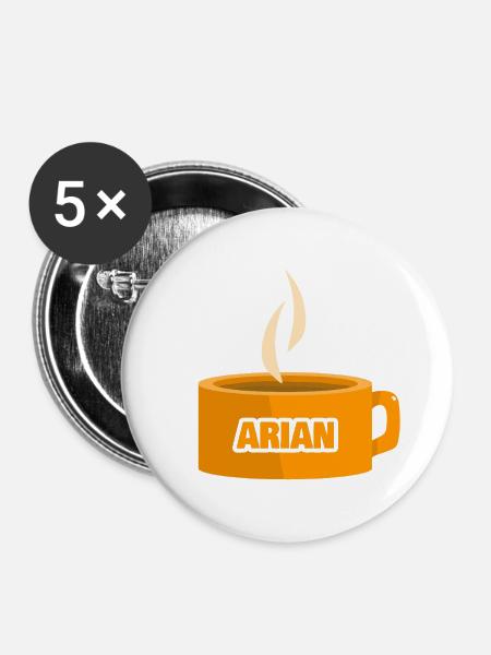 Arian - Buttons groß 56 mm (5er Pack) - Weiß