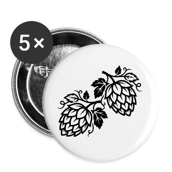 Brasserie Hops Symbol - Lot de 5 grands badges (56 mm) - blanc - Devant