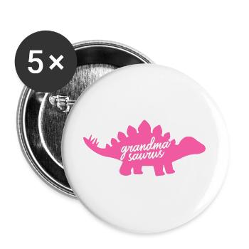 Grandmasaure Brachiosaurus : design drôle de dinosaure - Lot de 5 grands badges (56 mm) - blanc - Devant