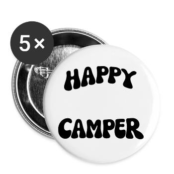 Happy Camper - Buttons groß 56 mm (5er Pack) - Weiß - Vorne