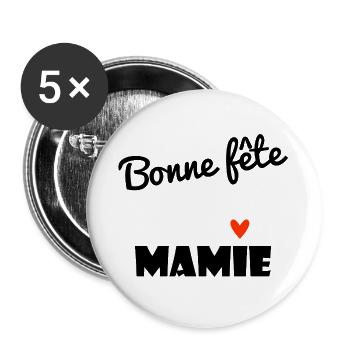 HAPPY BIRTHDAY GRANDMA. GRANNY. MAMMA. GRANDMOTHER - Buttons large 2.2''/56 mm (5-pack) - white - Front