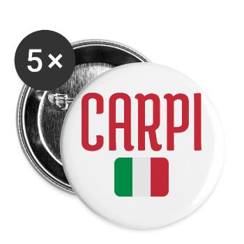 Capri Bold Typer avec drapeau italien - Lot de 5 grands badges (56 mm) - blanc - Devant