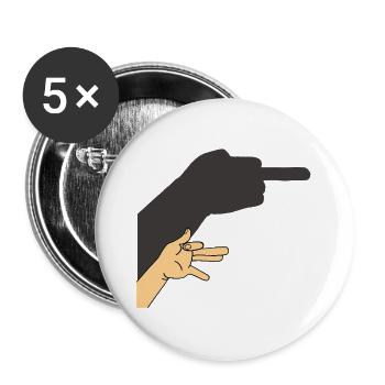 Shadow of a dog or not - Buttons large 2.2''/56 mm (5-pack) - white - Front