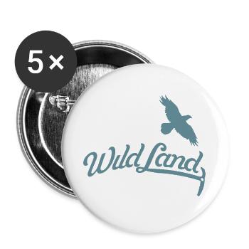 Wild Land Freedom Outdoor Travel Design - Buttons large 2.2''/56 mm (5-pack) - white - Front