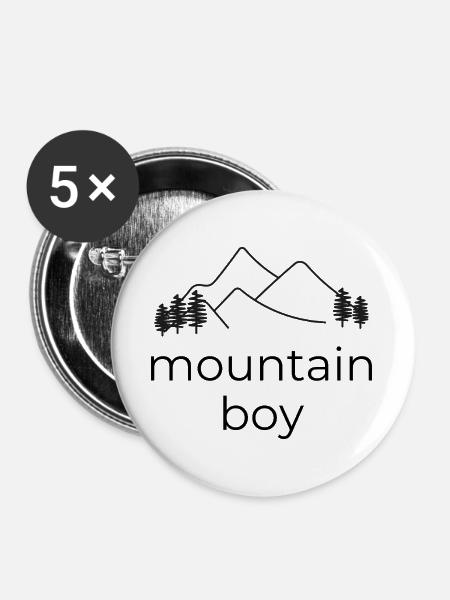 Mountain Boy - Buttons large 2.2''/56 mm (5-pack) - white