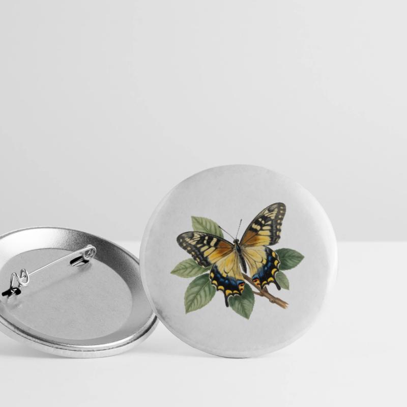 Schwalbenschwanz oder Große Haarsträhne, Papilio machaon Buttons groß 56 mm (5er Pack)