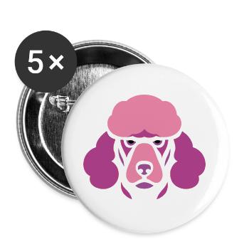 Strauß mit Sonnenbrille, Nandu, Emu - Buttons groß 56 mm (5er Pack) - Weiß - Vorne