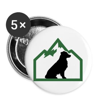 Dog Mountains Outdoor Crest - Buttons large 2.2''/56 mm (5-pack) - white - Front