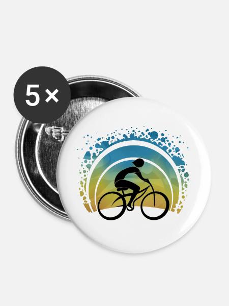 Radfahrer - Buttons groß 56 mm (5er Pack) - Weiß