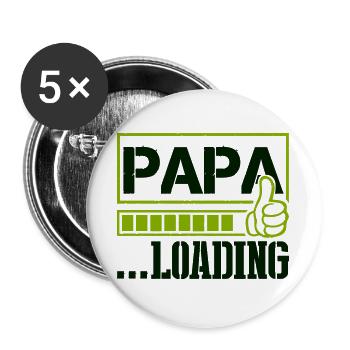 papa_loading- - Buttons groß 56 mm (5er Pack) - Weiß - Vorne
