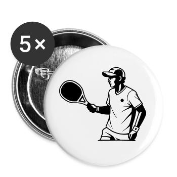 Padel - Lot de 5 grands badges (56 mm) - blanc - Devant