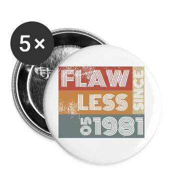 45. Anniversaire Parfait depuis 05/1981 - Lot de 5 grands badges (56 mm) - blanc - Devant
