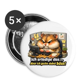 Nagut ich machs aber ich schaue dabei böse-black - Buttons groß 56 mm (5er Pack) - Weiß - Vorne
