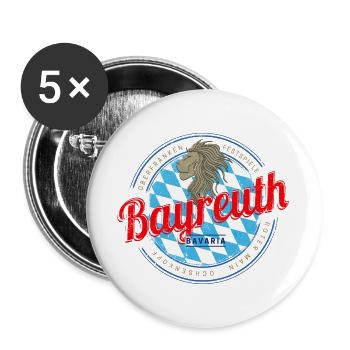 Bayreuth in Bayern Vintage Oberfranken Deutschland - Buttons groß 56 mm (5er Pack) - Weiß - Vorne