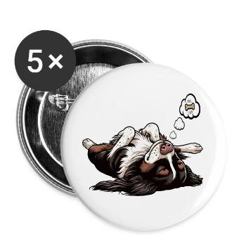 Münsterländer Münsterländerbesitzer Münsterhund - Buttons groß 56 mm (5er Pack) - Weiß - Vorne