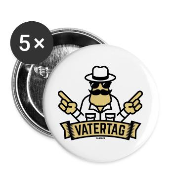 Vatertag Handzeichen (Männertag / Herrentag / 2C) - Buttons groß 56 mm (5er Pack) - Weiß - Vorne