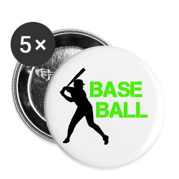 Baseball Neon Grunge Font - Buttons large 2.2''/56 mm (5-pack) - white - Front
