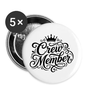 crew member - Buttons large 2.2''/56 mm (5-pack) - white - Front