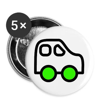 Voiture - Lot de 5 grands badges (56 mm) - blanc - Devant