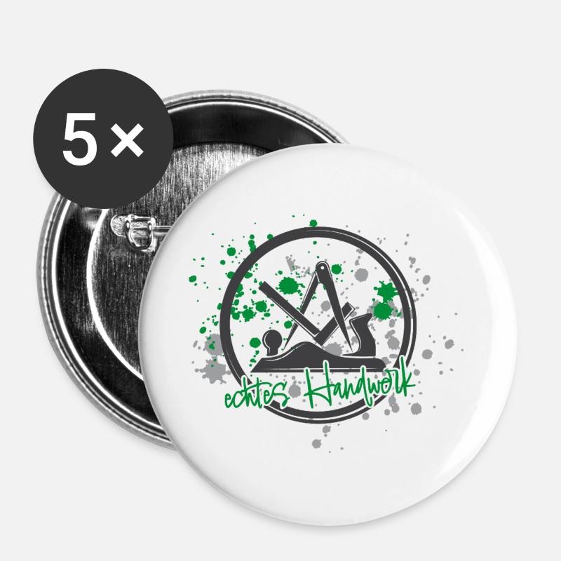 Schreiner Stolz grey-green - Buttons large 2.2''/56 mm (5-pack) - white