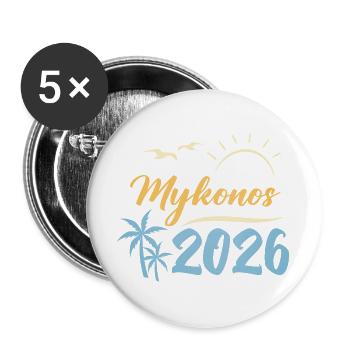 Mykonos 2026 - Buttons large 2.2''/56 mm (5-pack) - white - Front