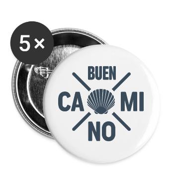 Buen Camino 2026 | Jakobsweg, Pilger, Santiago - Buttons groß 56 mm (5er Pack) - Weiß - Vorne