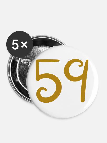 59 - Buttons groß 56 mm (5er Pack) - Weiß