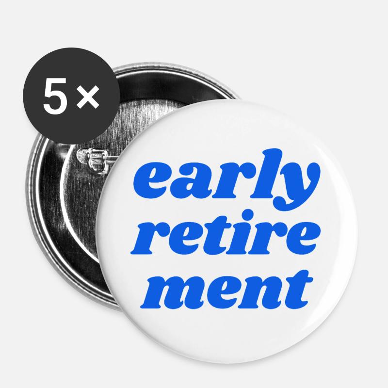 early retirement - Buttons large 2.2''/56 mm (5-pack) - white