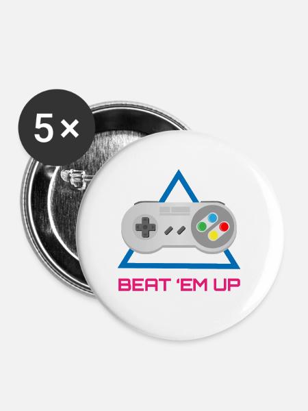 Retro Gamer Controller – Arcade-Videospiel - Buttons groß 56 mm (5er Pack) - Weiß