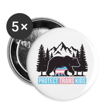 Pride Month LGBT -  Protect Trans Kids - Buttons large 2.2''/56 mm (5-pack) - white - Front