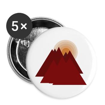 Rote Berge bei Sonnenaufgang - Buttons groß 56 mm (5er Pack) - Weiß - Vorne