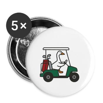 Trop bête, Oie de golf - Lot de 5 grands badges (56 mm) - blanc - Devant
