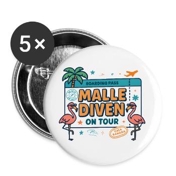 Malle Divas On Tour Women's Flamingo Mallorca Party - Buttons large 2.2''/56 mm (5-pack) - white - Front