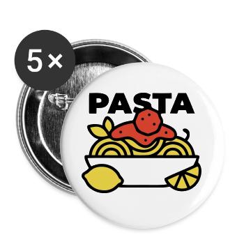 Pasta Bowl Spaghetti Italy Foodie - Buttons large 2.2''/56 mm (5-pack) - white - Front